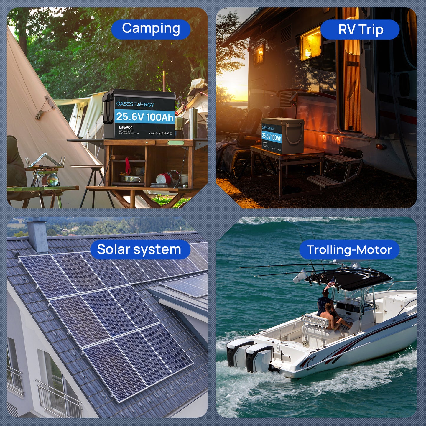 Oasesenergy 24V 100Ah LiFePO4 Lithium Battery,Upgraded Mini Size Deep Cycle Battery With Smart 100A BMS,Perfect for RV, Camping, Marine, Solar Home System