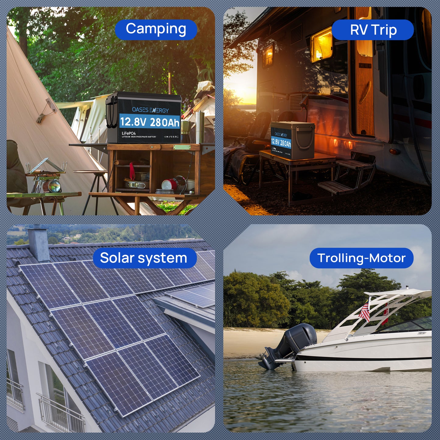 12V 280Ah LiFePO4 Lithium Battery Mini, Built-in 200A BMS, Deep Cycles 48V LiFePO4 Battery, 3584Wh Energy for Off-Grid, Solar, RV, Camper, Marine, Boats