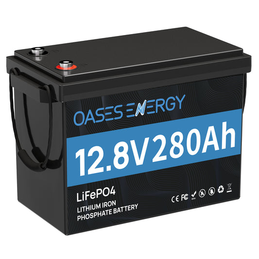 12V 280Ah LiFePO4 Lithium Battery Mini, Built-in 200A BMS, Deep Cycles 48V LiFePO4 Battery, 3584Wh Energy for Off-Grid, Solar, RV, Camper, Marine, Boats