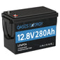12V 280Ah LiFePO4 Lithium Battery Mini, Built-in 200A BMS, Deep Cycles 48V LiFePO4 Battery, 3584Wh Energy for Off-Grid, Solar, RV, Camper, Marine, Boats