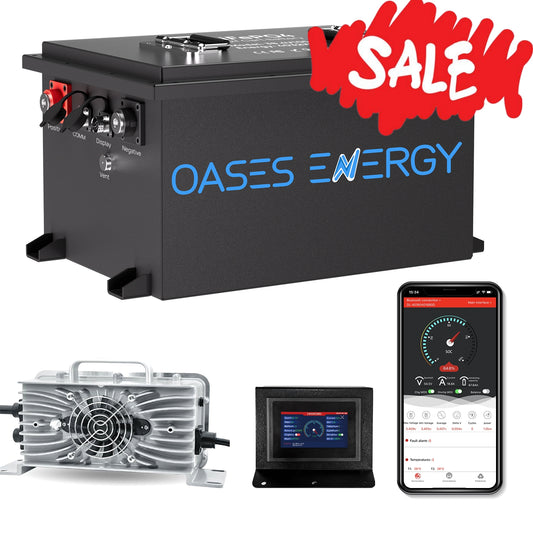 Lithium Golf Cart Battery 36V 105Ah, Built-in Smart 250A BMS, with Touch Monitor & Mobile APP,  LiFePO4 Battery with 20A Charger, Perfect for Golf Carts