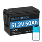 Oasesenergy 48V 50Ah LiFePO4 Battery with Bluetooth, 50A BMS, for Off-Grid, Solar, RV, Camper,Boats