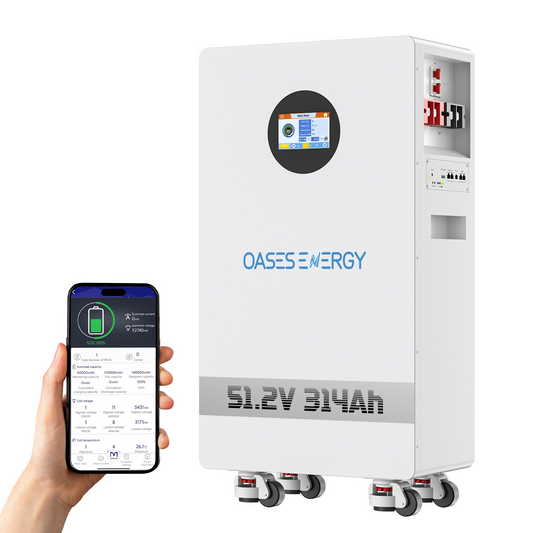 48V 314Ah LiFePO4 Lithium Battery, 16kWh Capacity Built-in 200A BMS & Touchable LCD Screen, for Solar System, Off-Grid Applications, Home Energy Storage,