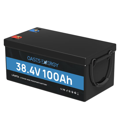 36V 100Ah LiFePO4 Lithium Battery, Build-in 100A BMS for RV, Camper, Solar Energy Storage, Boats,Off Grid