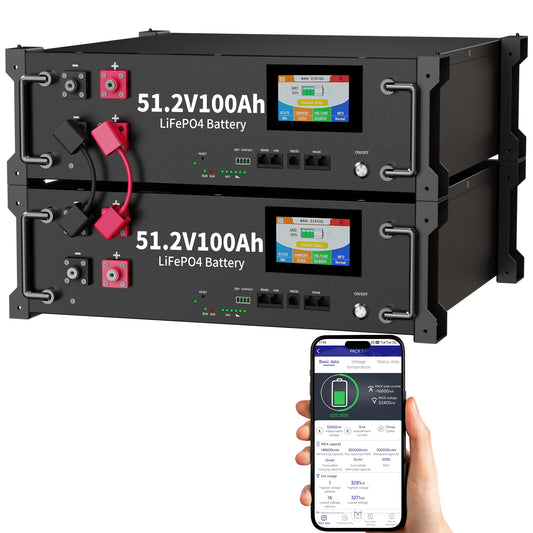 48V 200Ah LiFePO4 Battery , 10kWh 48V Litium Solar Battery, Built-in 100A BMS & Bluetooth App, Touchable LCD Screen, Server Rack Battery for Off-Grid Solar, Home Backup, Energy Storage（副本）