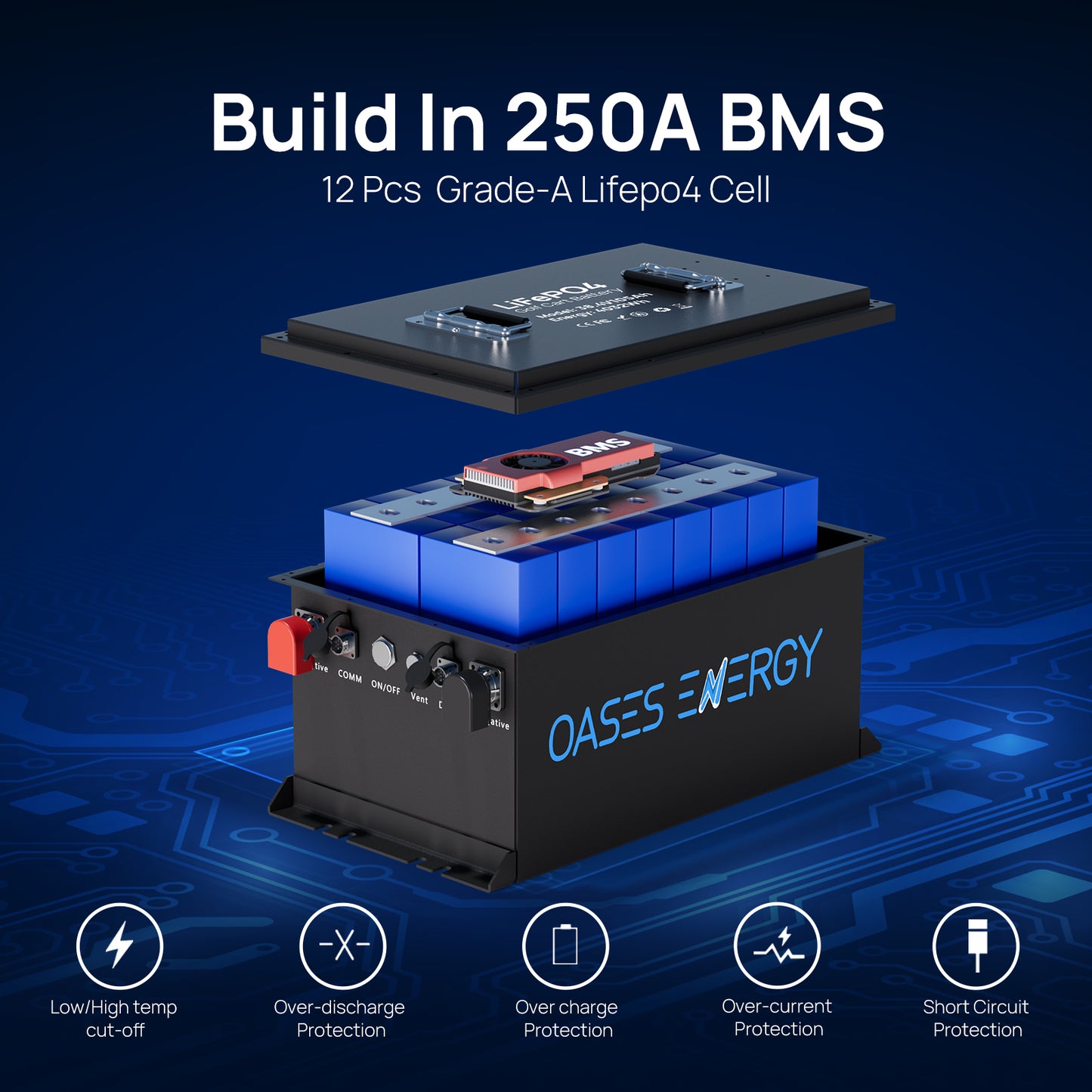 Lithium Golf Cart Battery 36V 105Ah, Built-in Smart 250A BMS, with Touch Monitor & Mobile APP,  LiFePO4 Battery with 20A Charger, Perfect for Golf Carts