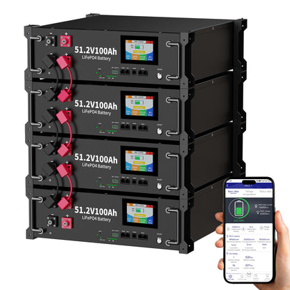 48V 400Ah LiFePO4 Battery , 15kWh 48V Litium Solar Battery, Built-in 100A BMS & Bluetooth App, Touchable LCD Screen, Server Rack Battery for Off-Grid Solar, Home Backup, Energy Storage（副本）（副本）（副本）