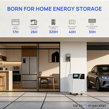 48V 628Ah LiFePO4 Lithium Battery, 32.15kWh Deep Cycle Solar Battery, Built-in 200A BMS & Bluetooth App, Touchable LCD Screen, for Off-Grid Solar, Home Backup, Energy Storage