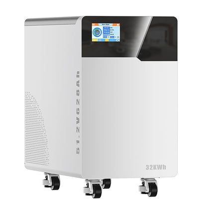 48V 628Ah LiFePO4 Lithium Battery, 32.15kWh Deep Cycle Solar Battery, Built-in 200A BMS & Bluetooth App, Touchable LCD Screen, for Off-Grid Solar, Home Backup, Energy Storage