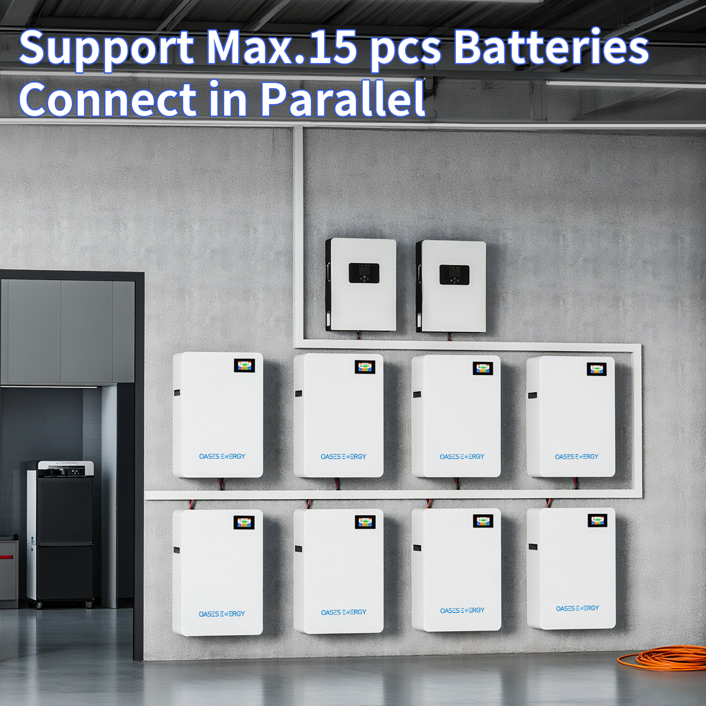 48V 200AH Lithium LiFePO4 Battery, 10.24kWh Capacity Wall Mounted 48V Lithium Battery with 100A BMS