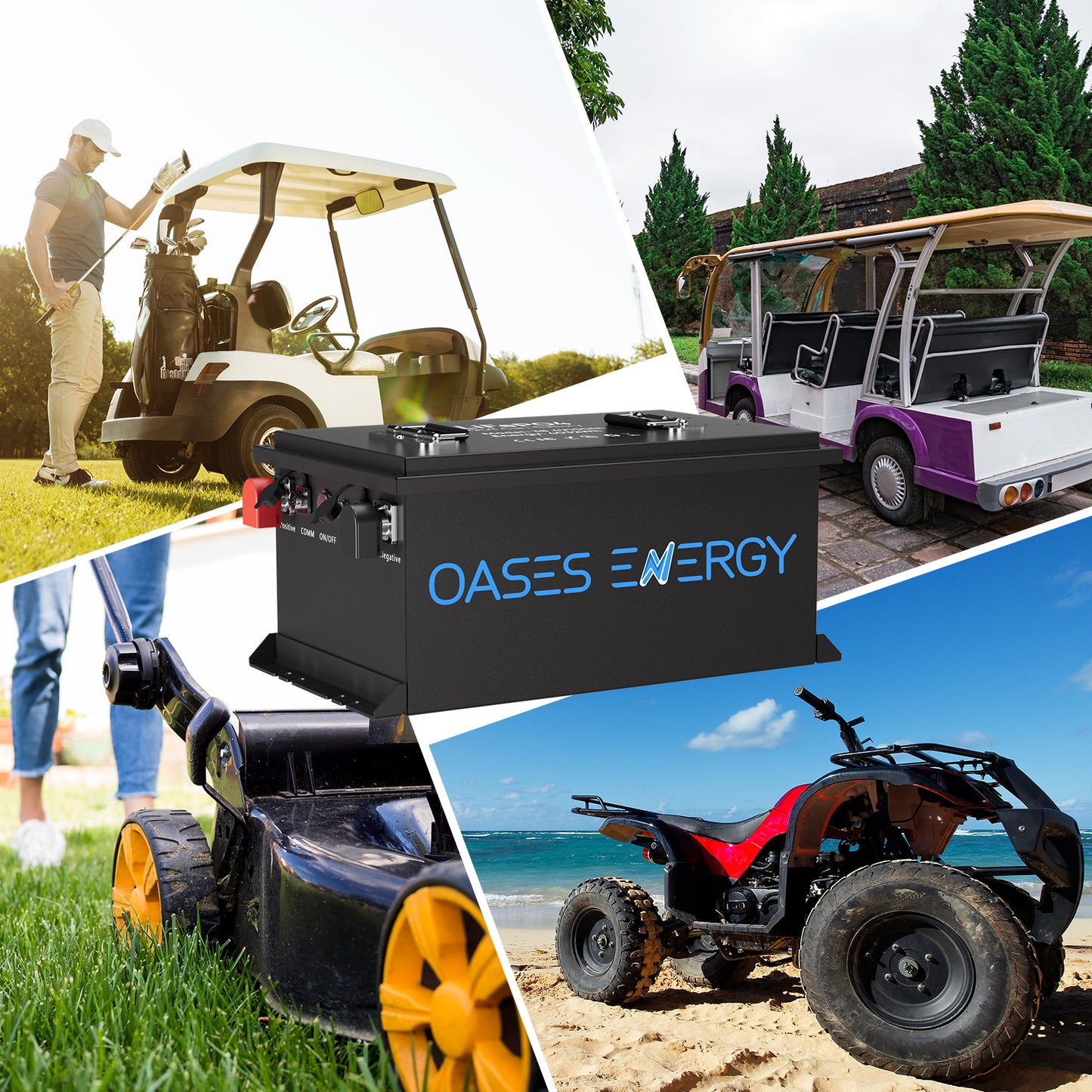 Lithium Golf Cart Battery 36V 105Ah, Built-in Smart 250A BMS, with Touch Monitor & Mobile APP,  LiFePO4 Battery with 20A Charger, Perfect for Golf Carts