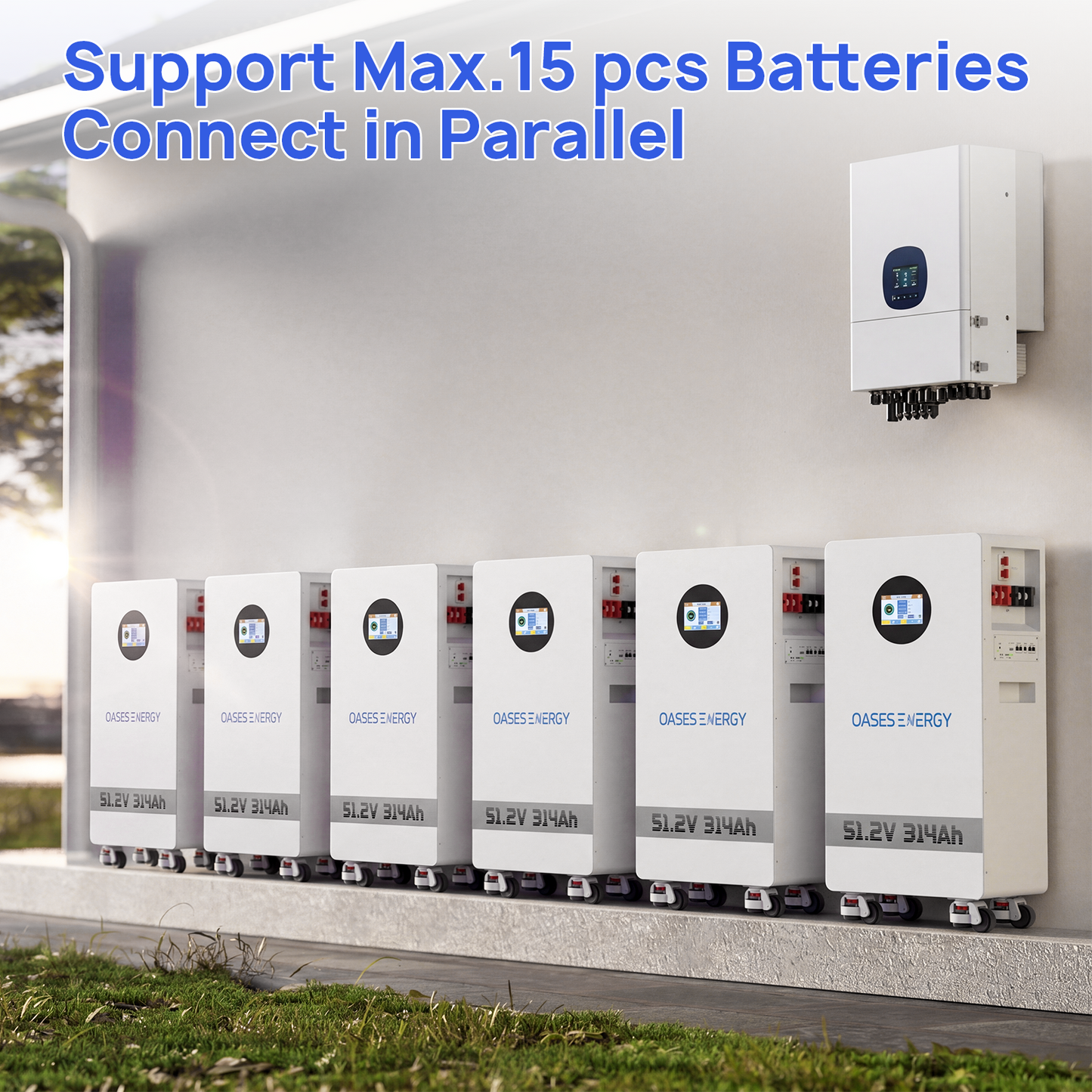 48V 314Ah LiFePO4 Lithium Battery, 16kWh Capacity Built-in 200A BMS & Touchable LCD Screen, for Solar System, Off-Grid Applications, Home Energy Storage,